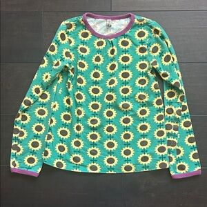 Maxomorra long sleeve sunflower T - size 9-10y